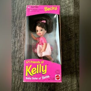 🩷NIB. Barbie Becky Doll - Li'l Friends of Kelly by Mattel